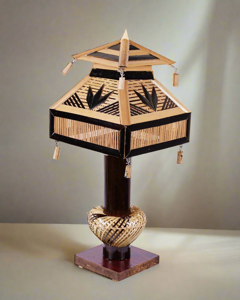 Bamboo Golden Tabletop Lamp