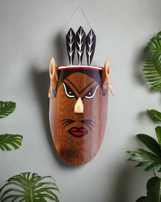 Bamboo Tribal Face Wall Decor -LARGE